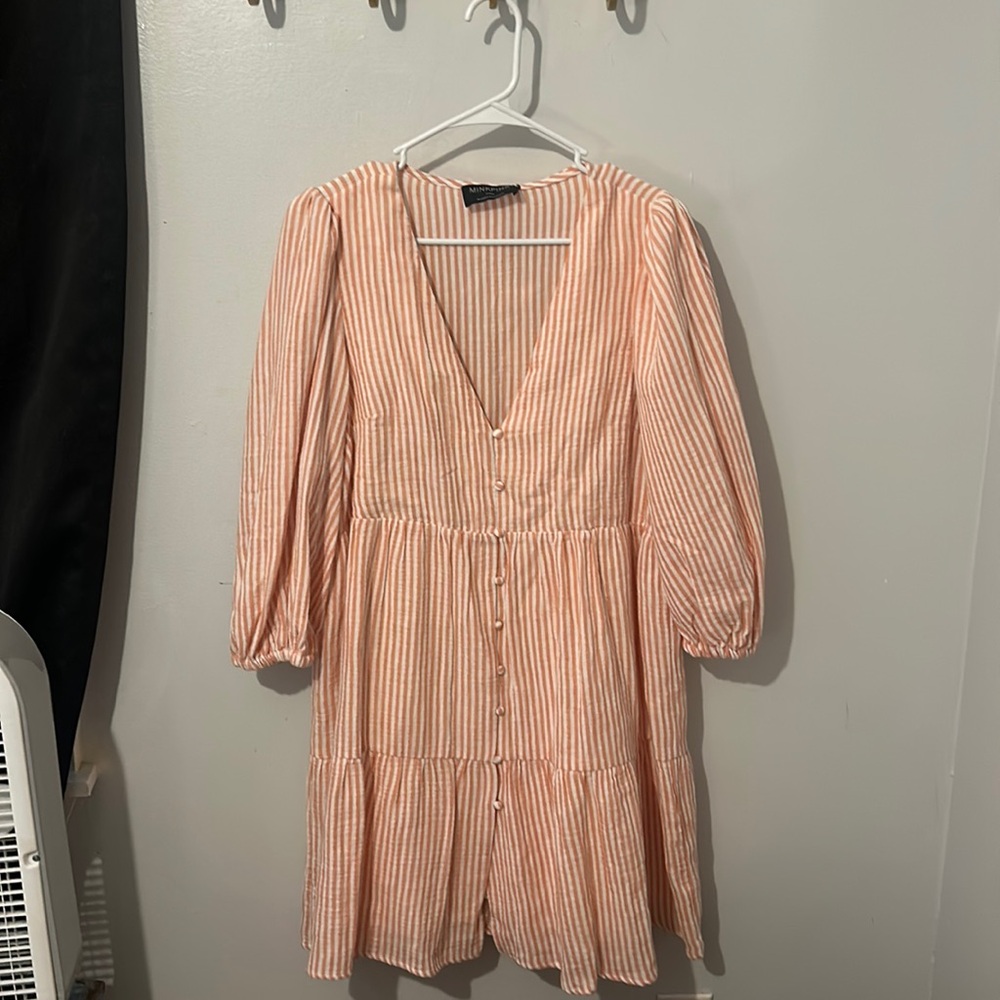 MinkPink NEW pink and white stripped dress with tags